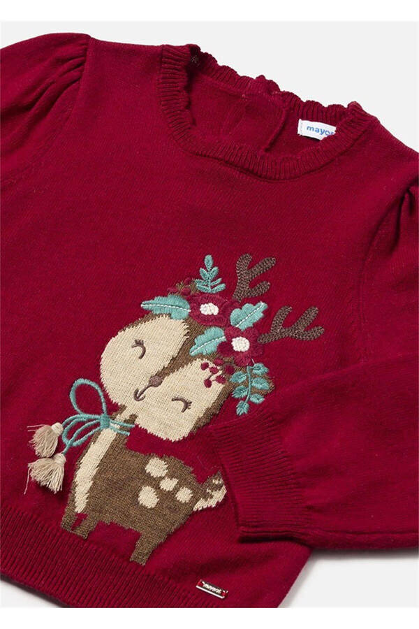 Baby Girl Jacquard Sweater Red 2322 - 7