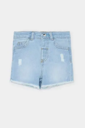 Baby Girl Jean Shorts Light Blue - 1