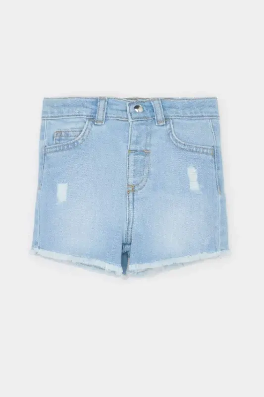 Baby Girl Jean Shorts Light Blue - DEFACTO