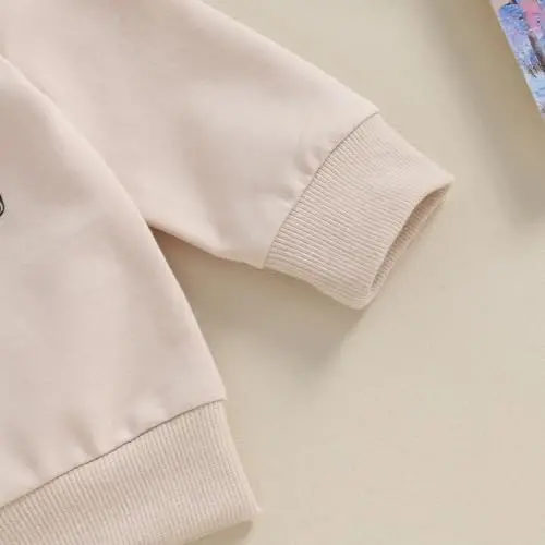 Baby Girl Kuzgi Kiyimlar To'plami Uzun Yengli Harf Bosma Sweatshirt Shim Toddler Go'dak Kiyimlari 6 12 18 24 Oy 2T 3T - 5