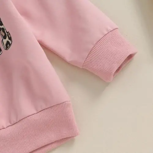 Baby Girl Kuzgi Kiyimlar To'plami Uzun Yengli Harfli Printli Sviter Shim Toddler Chaqaloq Kiyimlari 6 12 18 24 Oy 2T 3T - 5