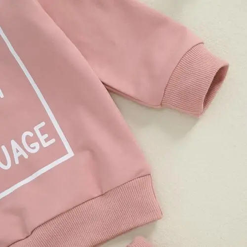 Baby Girl kuzgi kiyimlar to'plami uzun yengli harfli printli sviter shimlar chaqaloqlar uchun 6 12 18 24 oylik 2T 3T - 5