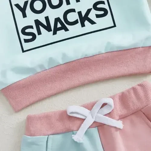 Baby Girl Kuzgi Kiyimlar To'plami Uzun Yengli Xatli Bosmali Sviter Shim Toddler Chaqaloq Kiyimlari 6 12 18 24 Oy 2T 3T - 6