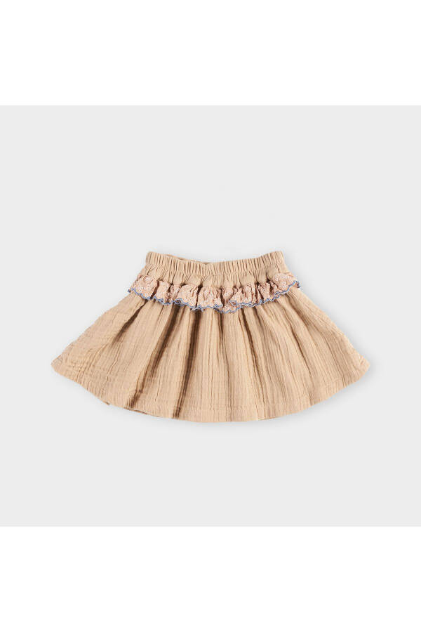 Baby Girl Lace Detail Beige Skirt - 14