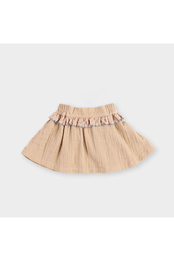 Baby Girl Lace Detail Beige Skirt - 15