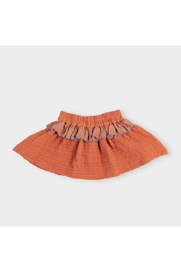 Baby Girl Lace Detail Terracotta Skirt - 11