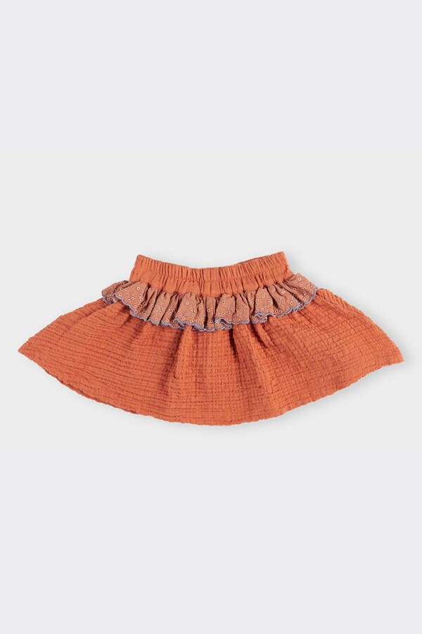 Baby Girl Lace Detail Terracotta Skirt - 2