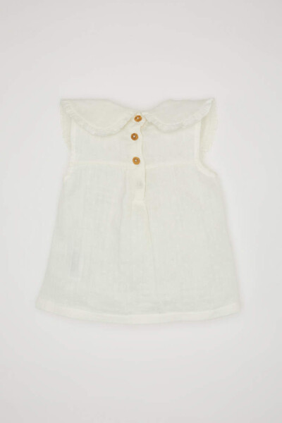 Baby Girl Large Collar Sleeveless Blouse Ecru - 4