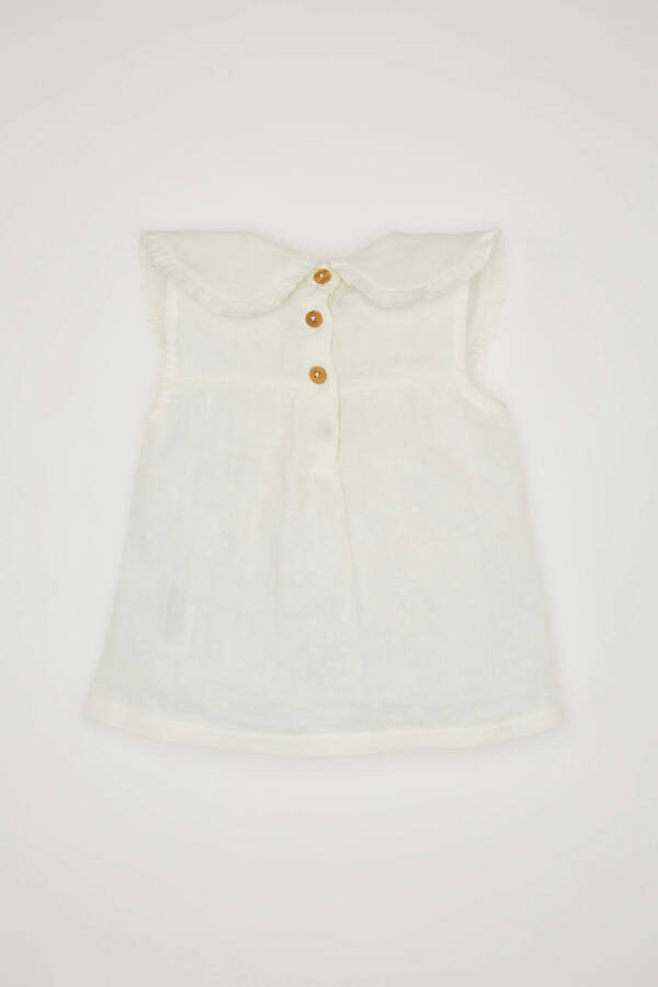 Baby Girl Large Collar Sleeveless Blouse Ecru - 6