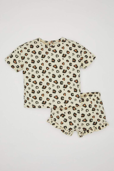 Baby Girl Leopard Print Short Sleeve T-shirt and Shorts 2-Piece Set - 4