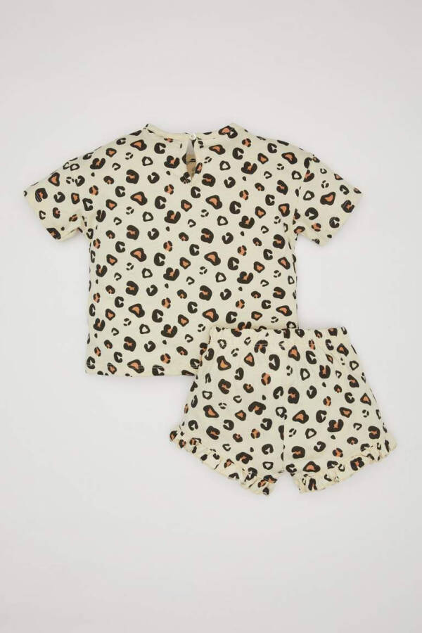 Baby Girl Leopard Print Short Sleeve T-shirt and Shorts 2-Piece Set - 8