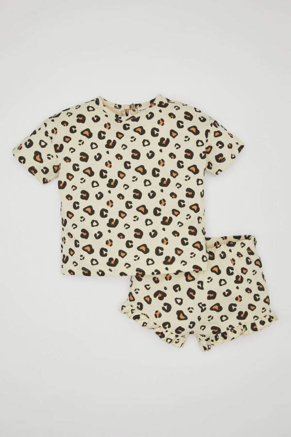 Baby Girl Leopard Print Short Sleeve T-shirt and Shorts 2-Piece Set - 9