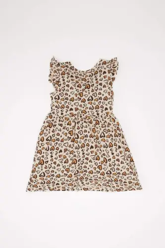 Baby Girl Leopard Print Sleeveless Dress Sand - DEFACTO (1)