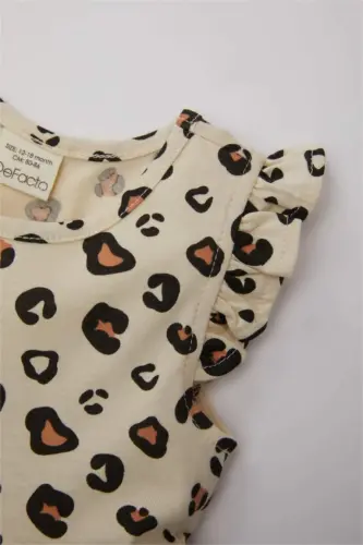 Baby Girl Leopard Print Sleeveless Dress Sand - DEFACTO (1)