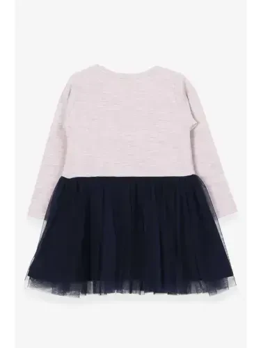 Baby Girl Long Sleeve Dress Printed Beige Melange (1.5-2 Years)-Beige - LC WAIKIKI (1)