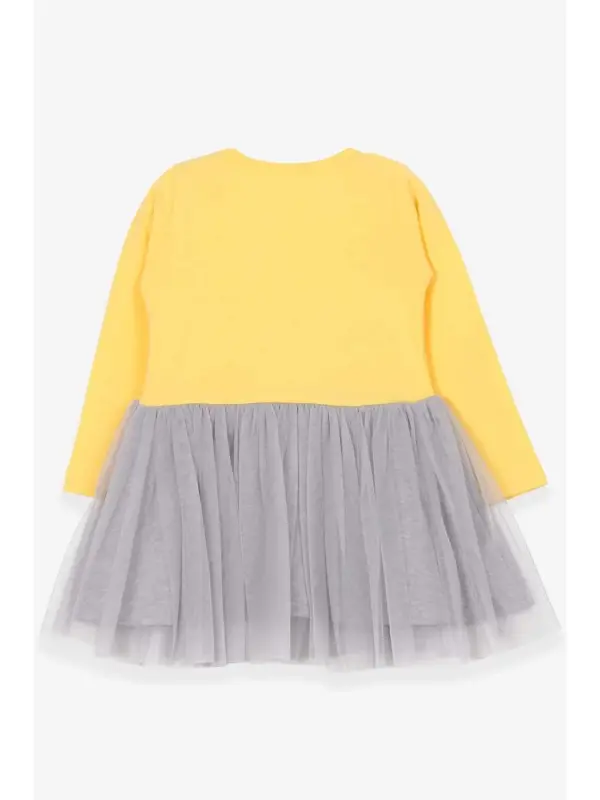 Baby Girl Long Sleeve Dress Printed Yellow (1.5-2 Years Old)-Yellow - 2