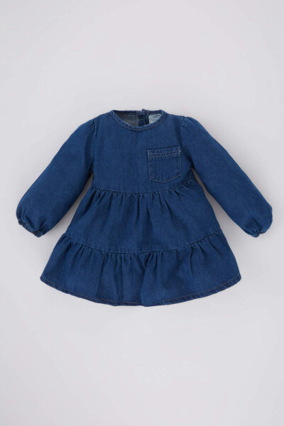 Baby Girl Long Sleeve Jean Dress Dark Blue - Defacto