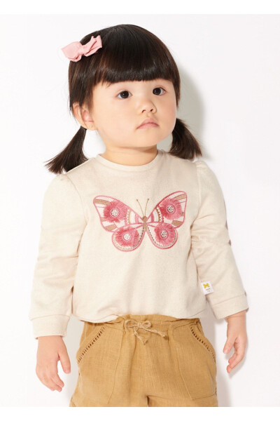 Baby Girl Long Sleeve Sweater Beige 1405 - 9