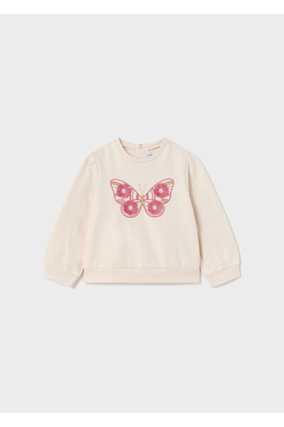 Baby Girl Long Sleeve Sweater Beige 1405 - 2