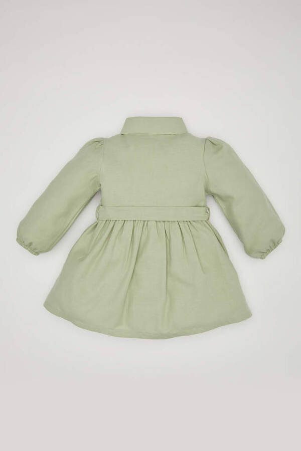 Baby Girl Long Sleeve Twill Dress Mint - 6