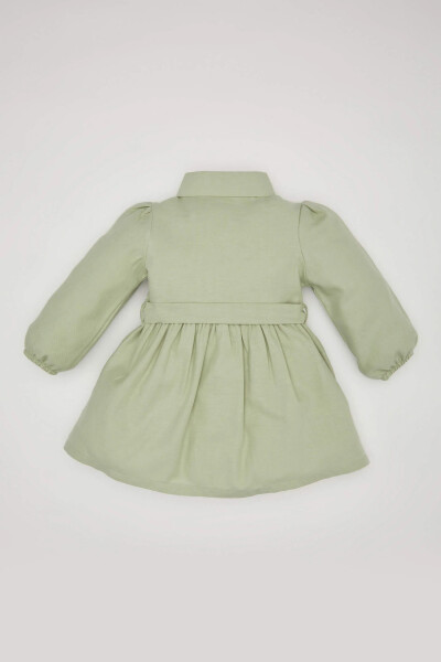 Baby Girl Long Sleeve Twill Dress Mint - 8