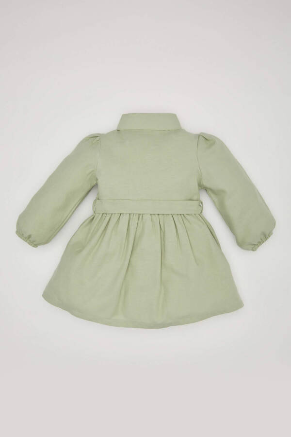 Baby Girl Long Sleeve Twill Dress Mint - 8