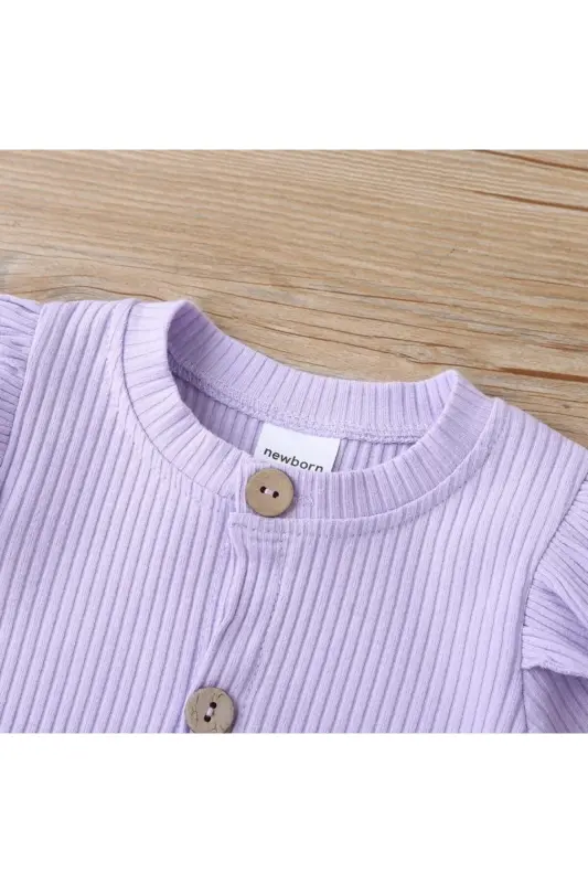 Baby Girl Long-Sleeved Fleece 100% Cotton Jumpsuit - 4
