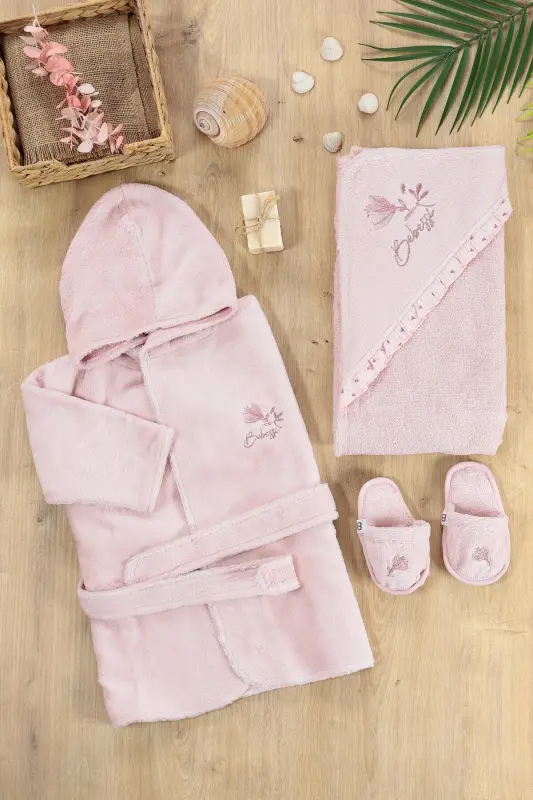 Baby Girl Luxury Robe Set Towel Set 100% Cotton Fabric 0- 2 Years STL6582 - 2