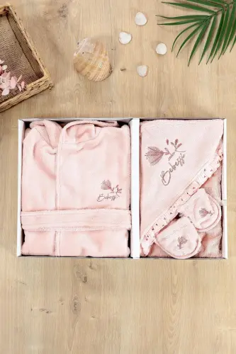 Baby Girl Luxury Robe Set Towel Set 100% Cotton Fabric 0- 2 Years STL6582 - 4