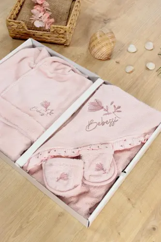 Baby Girl Luxury Robe Set Towel Set 100% Cotton Fabric 0- 2 Years STL6582 - 6