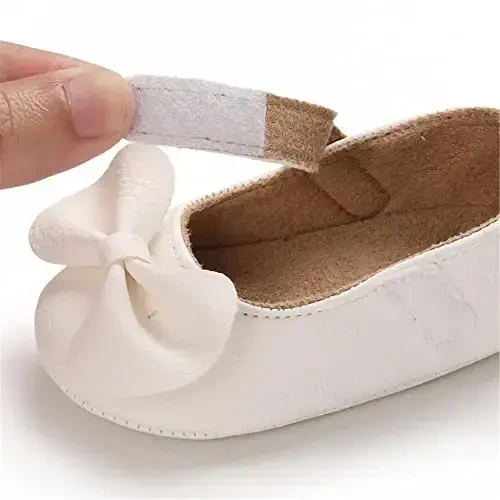 Baby Girl Mary Jane Dress Shoes - Infant Newborn Flats Anti-Slip Soft PU Leather Party School Wedding Princess Baby Girl Shoes - 5