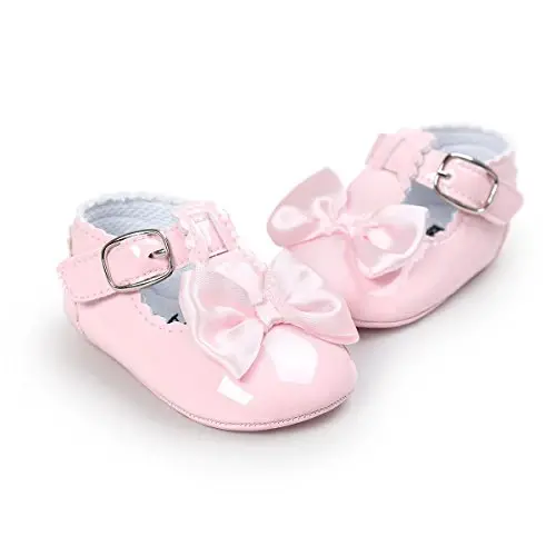 Baby Girl Mary Jane Dress Shoes Infant Newborn Flats Anti-Slip Soft PU Leather Party School Wedding Princess Baby Girl Shoes - 4