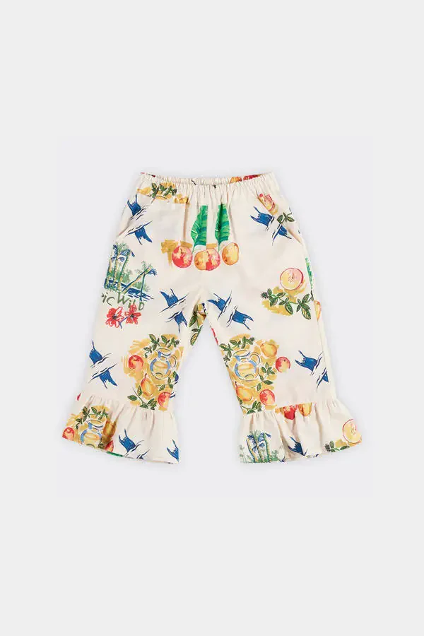 Baby Girl Multi Colored Patterned Beige Pants - 1