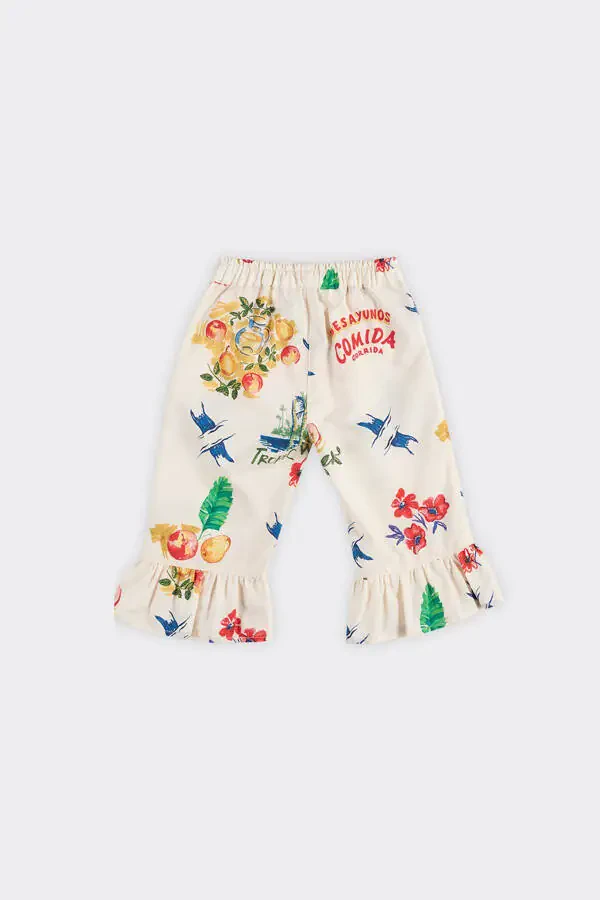 Baby Girl Multi Colored Patterned Beige Pants - 2