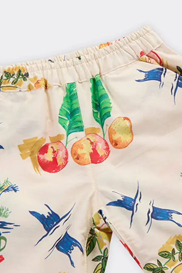 Baby Girl Multi Colored Patterned Beige Pants - 3