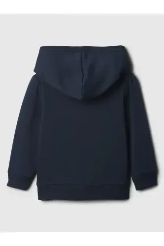 Baby Girl Navy Gap Logo Hoodie Fleece Sweatshirt - Navy - 3