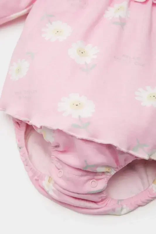 Baby Girl Newborn 2-Piece Set Floral Long Sleeve Romper Dress Socks E2389a525sp - 3