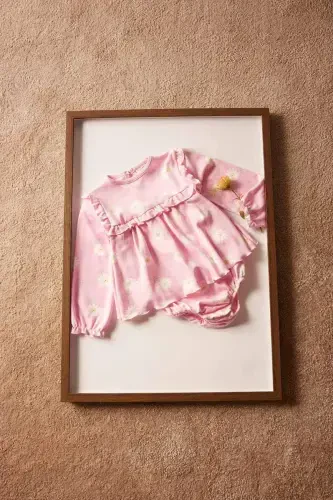 Baby Girl Newborn 2-Piece Set Floral Long Sleeve Romper Dress Socks E2389a525sp - 5