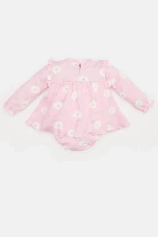 Baby Girl Newborn 2-Piece Set Floral Long Sleeve Romper Dress Socks E2389a525sp - 4