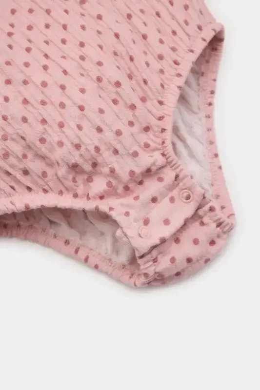 Baby Girl Newborn 2-Piece Set Muslin Wide Neck Long Sleeve Romper Tights E2384a525sp - 3