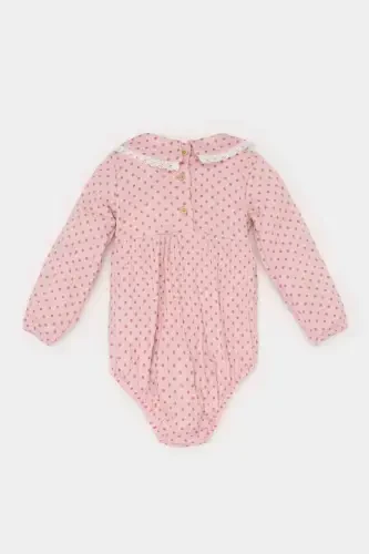 Baby Girl Newborn 2-Piece Set Muslin Wide Neck Long Sleeve Romper Tights E2384a525sp - 4