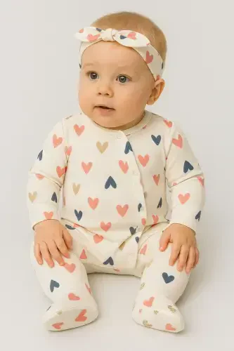 Baby Girl Newborn Organic Pastel 2-Piece Romper Set - Modazone (1)