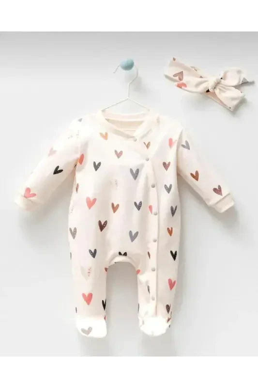 Baby Girl Newborn Organic Pastel 2-Piece Romper Set - 4