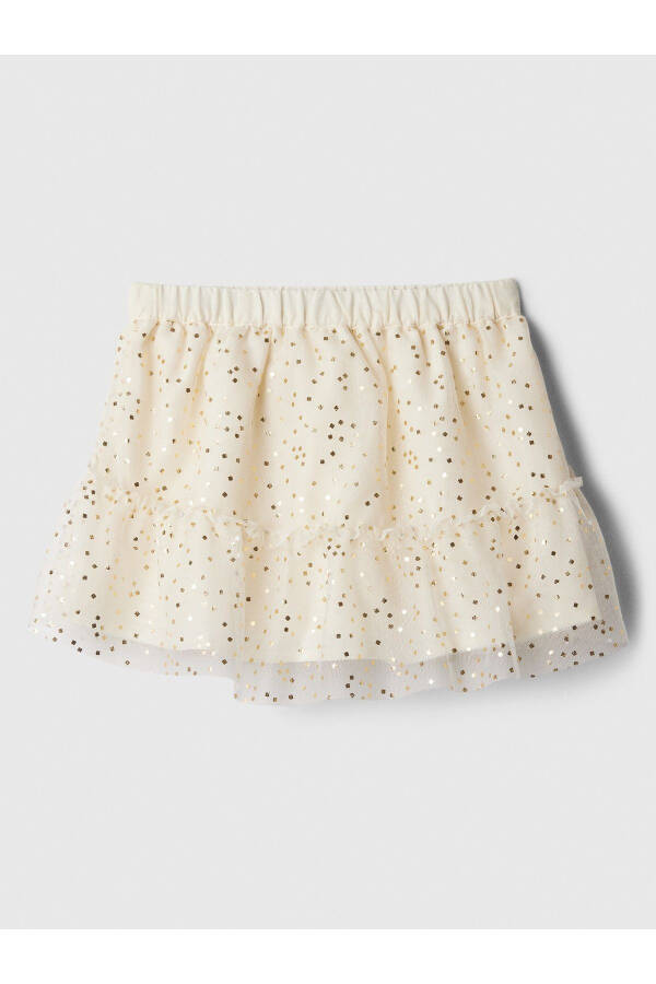 Baby Girl Off-White Frilled Tulle Mini Skirt - 18