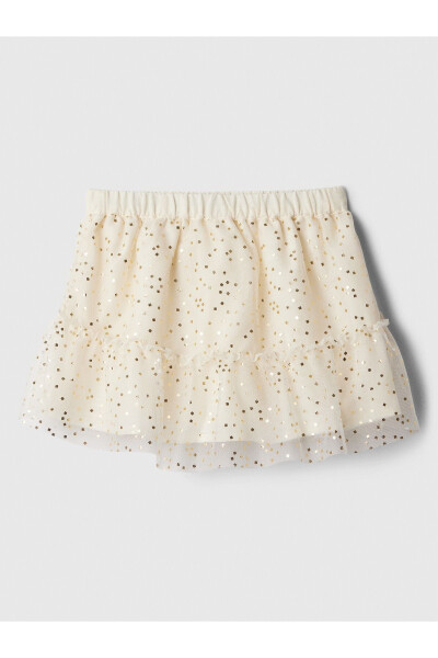 Baby Girl Off-White Frilled Tulle Mini Skirt - 15