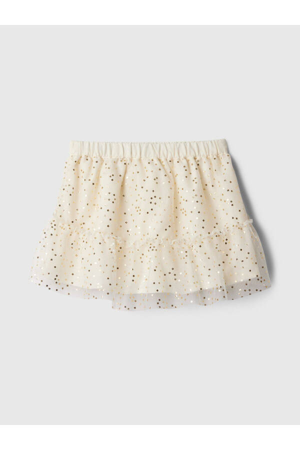 Baby Girl Off-White Frilled Tulle Mini Skirt - 3