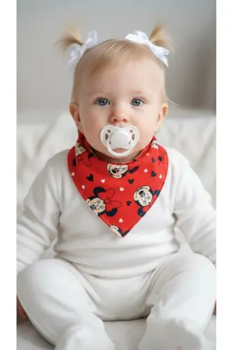 Baby Girl Organic Fabric Double Layer Colorful and Patterned Scarf Bib Drool Bib 10 Pieces - 2