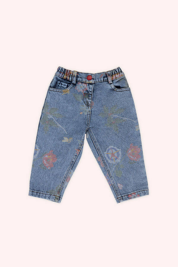 Baby Girl Patterned Blue Jeans - 1