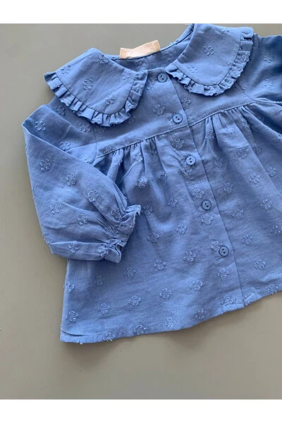 Baby Girl Peter Pan Collar Shirt - 3