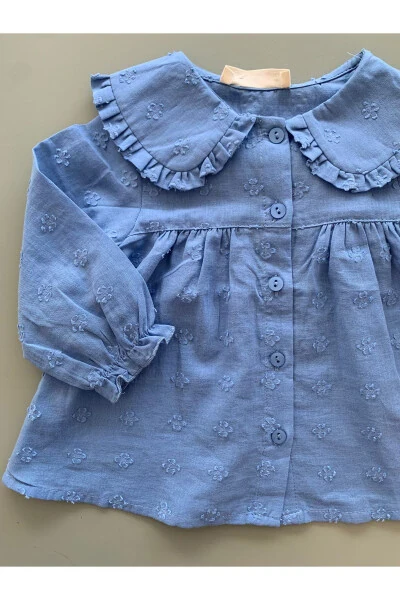 Baby Girl Peter Pan Collar Shirt - 4